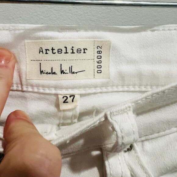 Artelier Nicole Miller Bleecker white Mid Rise Skinny Jeans size 27 4 - Picture 8 of 8